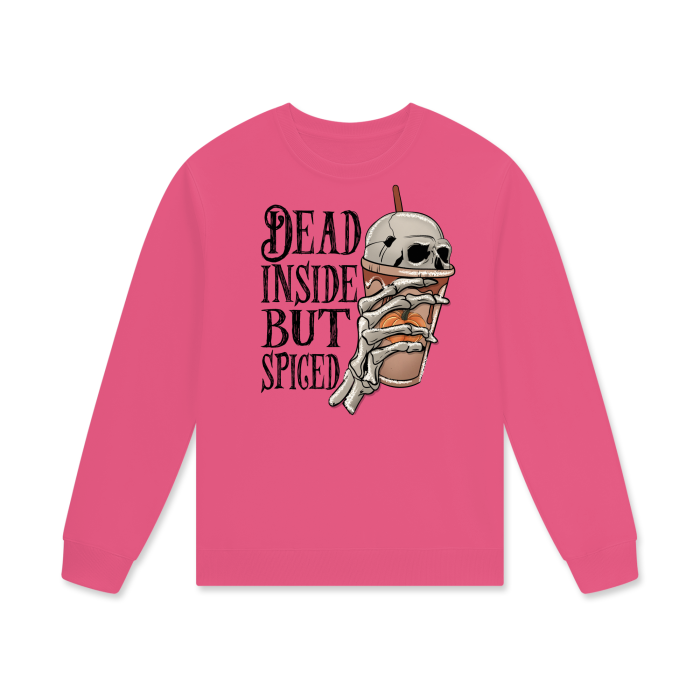 Dead buying Inside But Spiced Embroidered Corded Pullover, Halloween Ribbed Sweatshirt, Customizable Colors